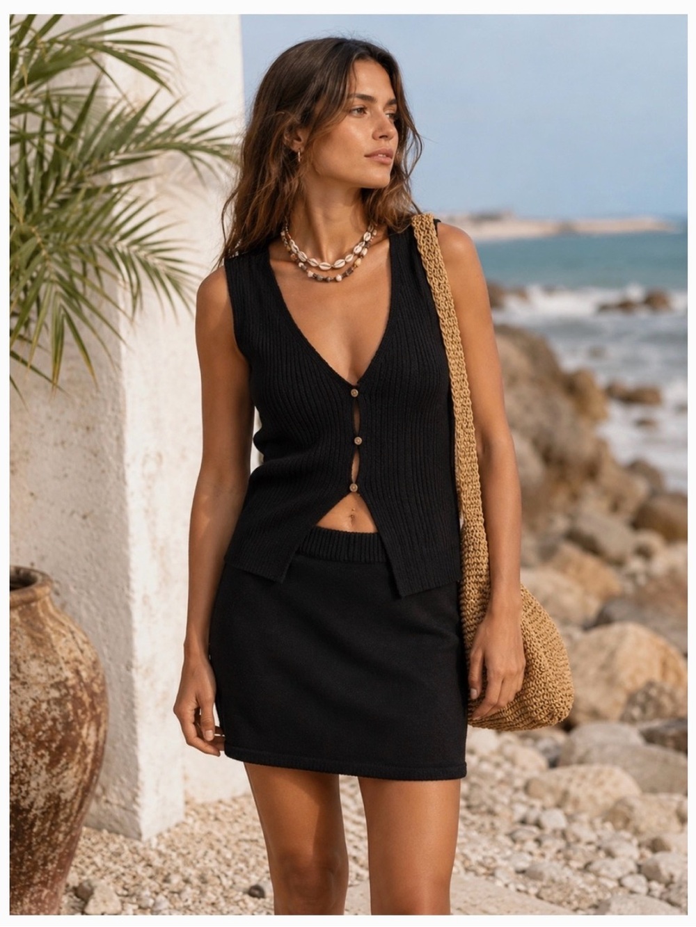 Free People Rhea Sweater Set - Black